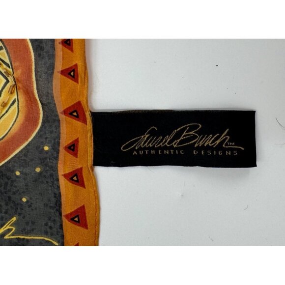 Laurel Burch "Feline Family Portrait" 100% Silk Scarf Vibrant Multicolor Cat Des - Picture 2 of 14